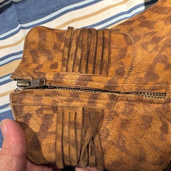 Lucchese Leather Western Ankle Boots 8.5 Fringe - Picture 7 of 8